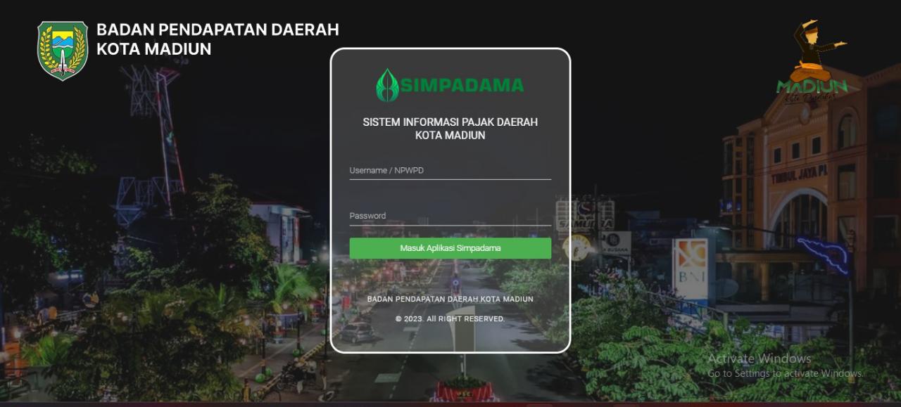 Pelaporan Pajak Daerah Melalui Website Sistem Informasi Pajak Daerah Kota Madiun (SIMPADAMA)