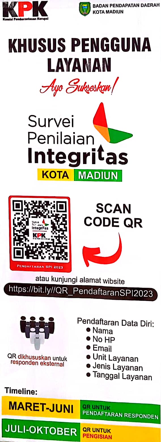 Survei Penilaian Integritas Khusus Pengguna Layanan Bapenda Kota Madiun