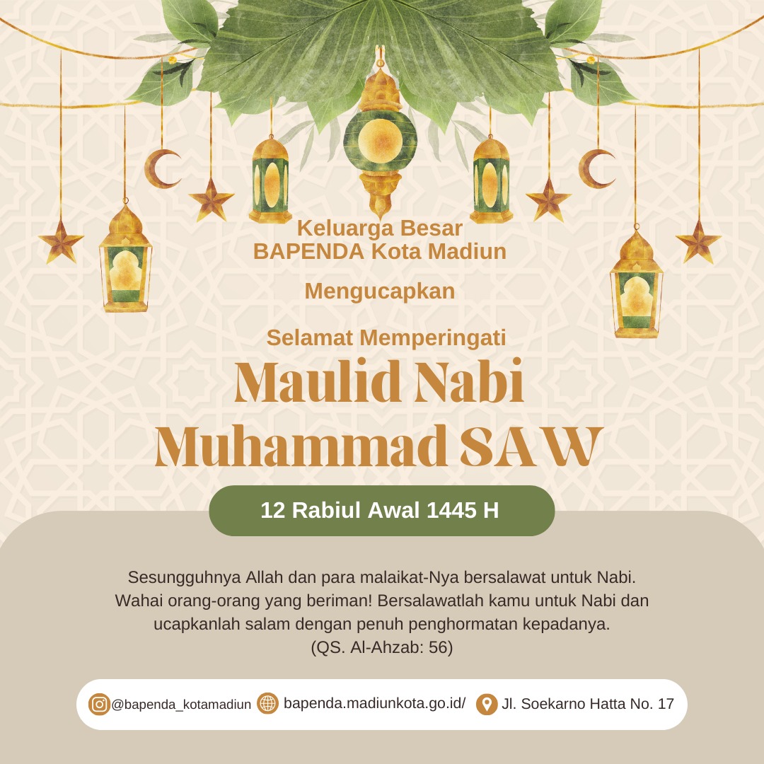 Selamat Memperingati Maulid Nabi Muhammad SAW 12 Rabi'ul Awal 1445 H