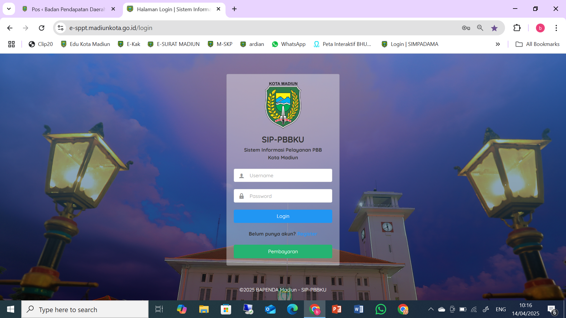 Sistem Informasi Pelayanan PBB Kota Madiun (SIP-PBBKU)
